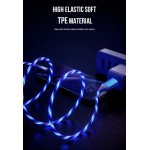 Wholesale 2.4A RGB LED Light Durable USB Cable for IPhone IOS Lighting 3FT (Blue)